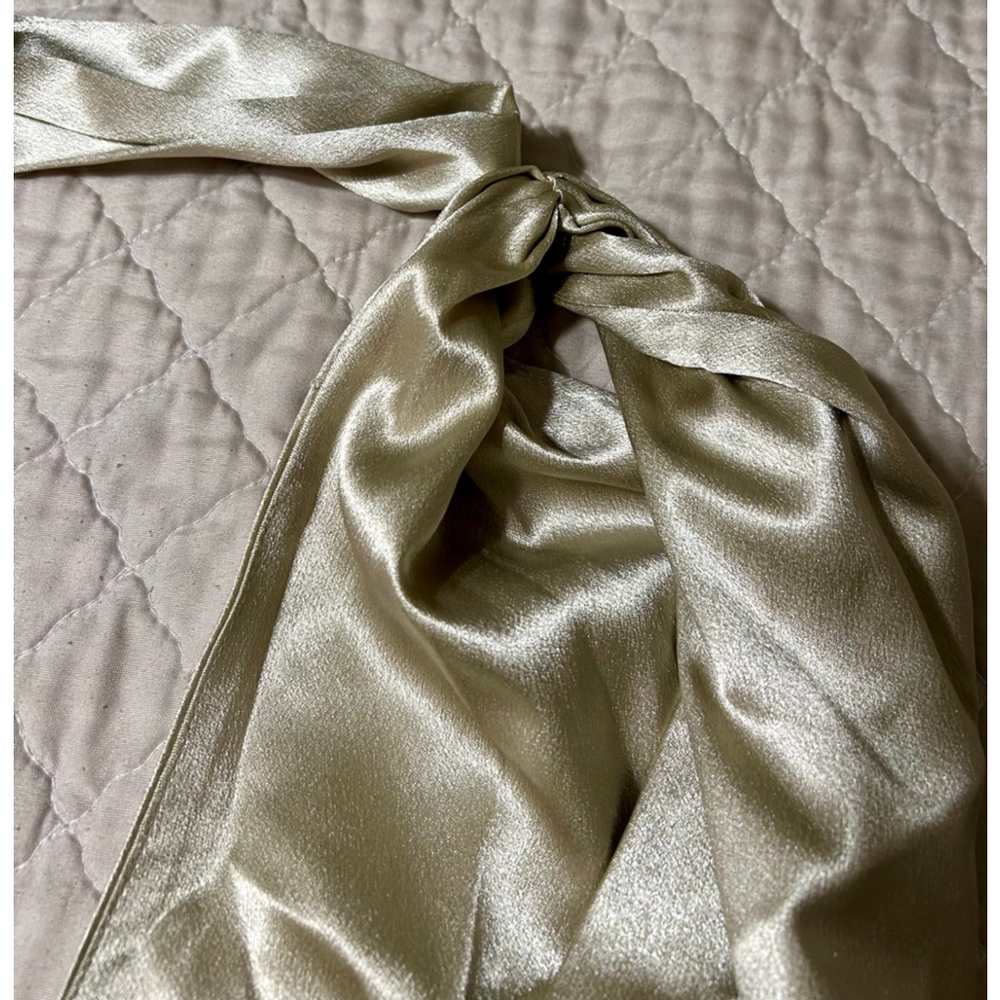 Birdy Grey Monica Shiny Neutral Champagne Halter Dress Size S Bridesmaid Prom - Picture 10 of 12